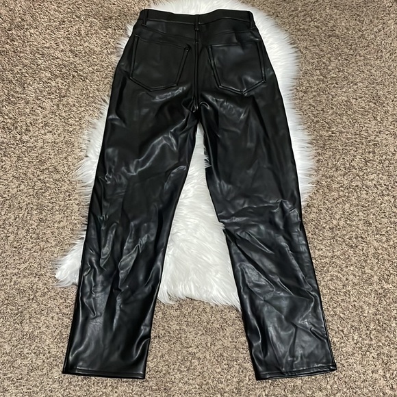 Abercrombie & Fitch The Ankle Straight Ultra High Rise Vegan Leather Pants - Picture 11 of 13